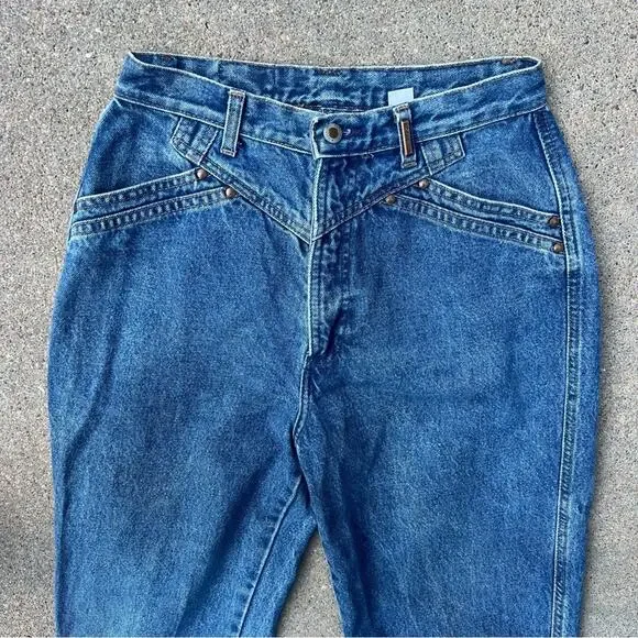 Vintage 90s Rockies high-rise wedgie cowgirl bareback western jeans taper ankle